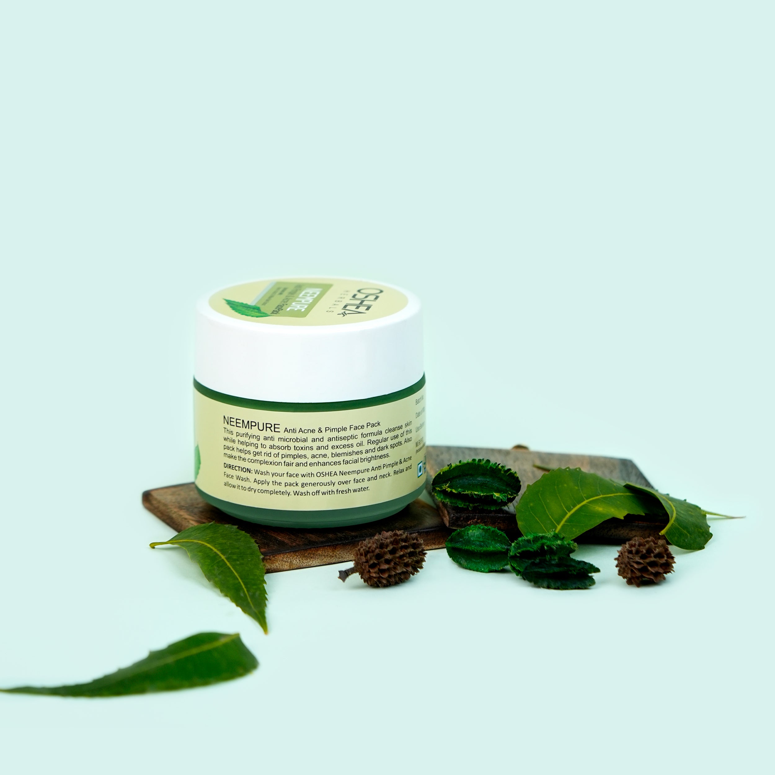Back NeemPure Anti Pimple Acne Facepack Jar Oshea Herbals