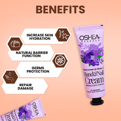 Benefits French Lavender Vitamin-E Hand Cream & Nail Cream Oshea Herbals