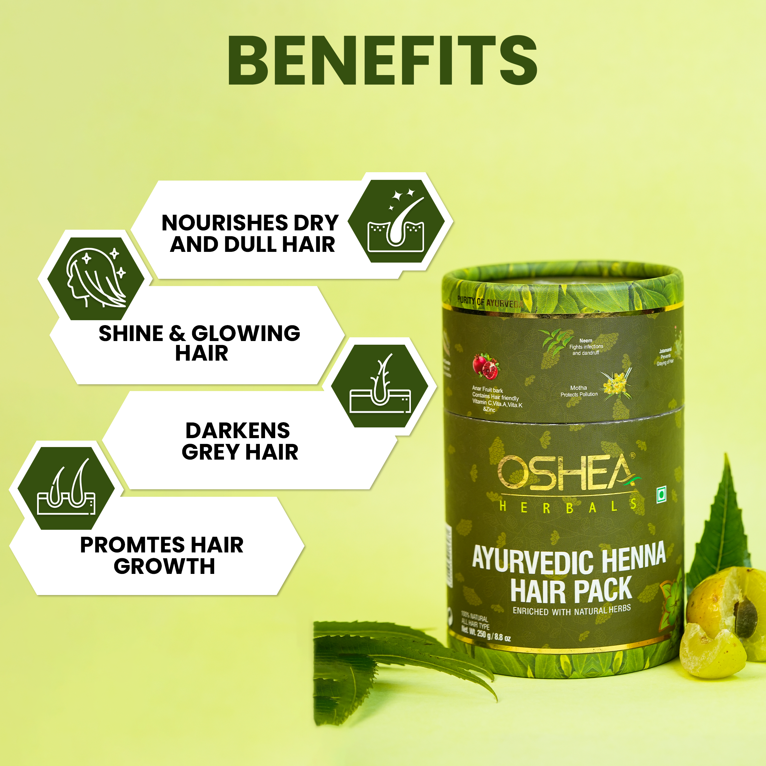 Benefits Natural Henna Hair Pack Oshea Herbals 