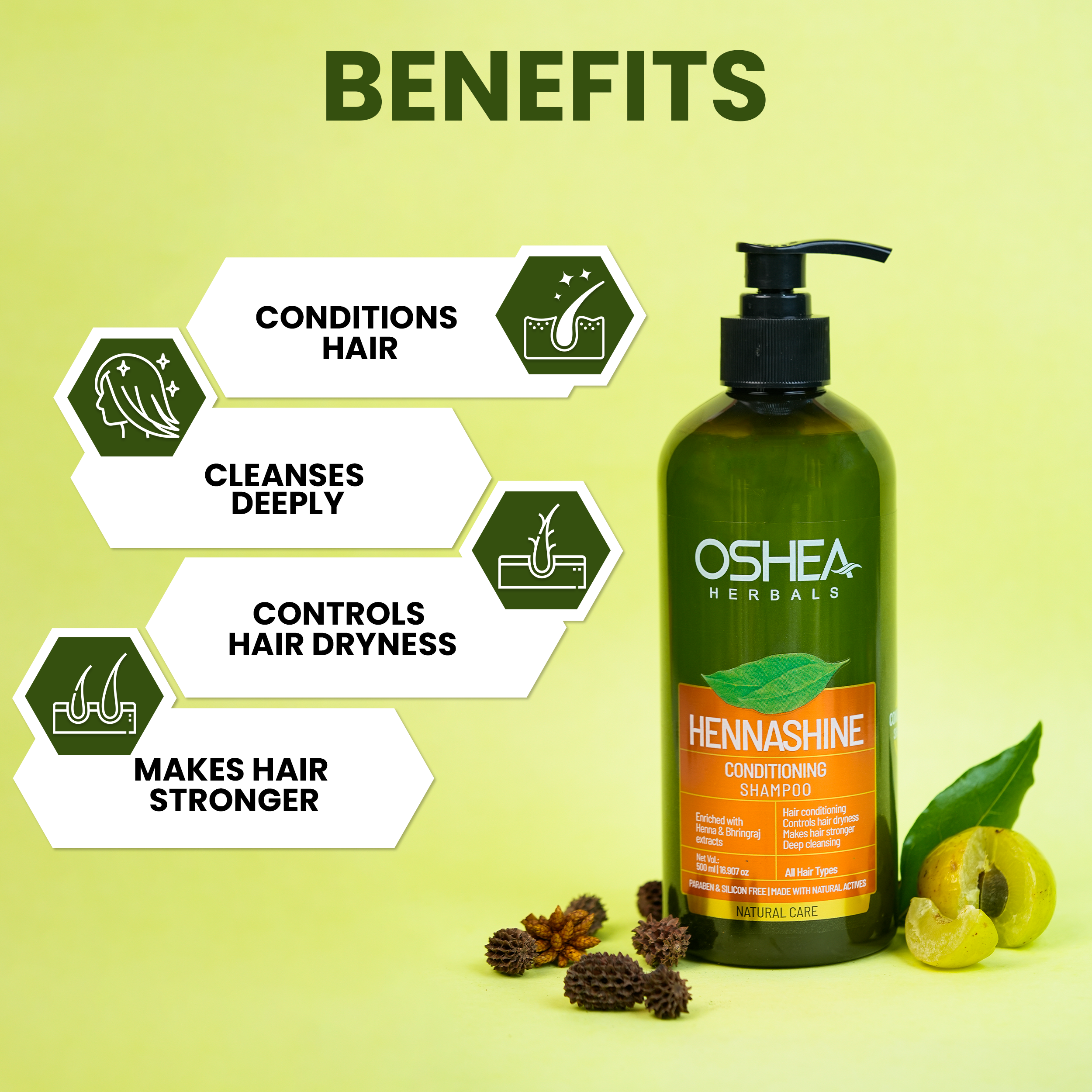 Benefits Heenashine Conditioner Shampoo Oshea Herbals