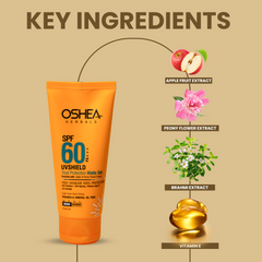 Key Ingredients UvShield Total Protection Matte Gel SPF-60 PA Oshea Herbals