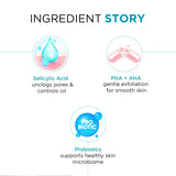 Facewash - 2% Salicylic Acid + 2% PHA + 2% AHA Complex Infused with Probiotic