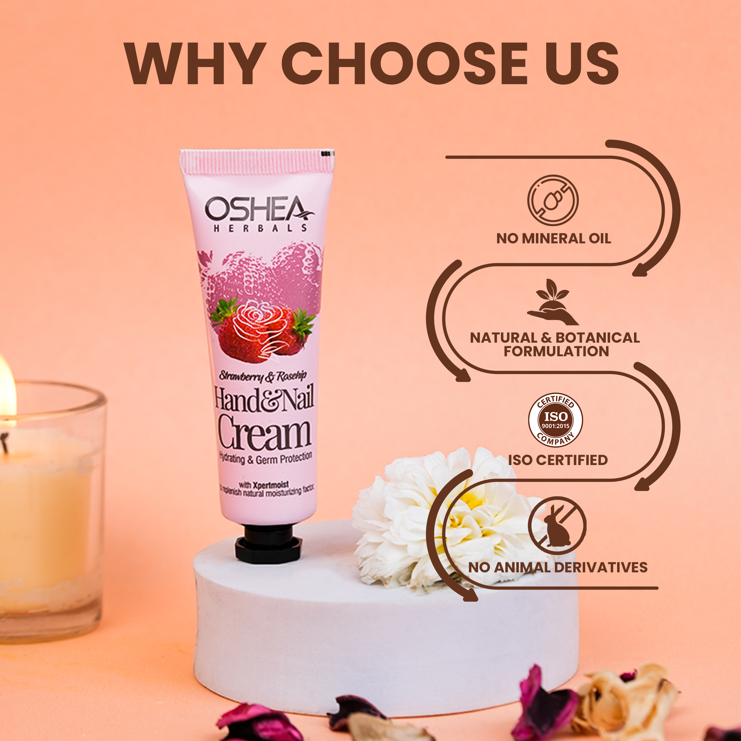 Why Choose Us Strawberry Rasehip Hand Cream Nail Cream Oshea Herbals