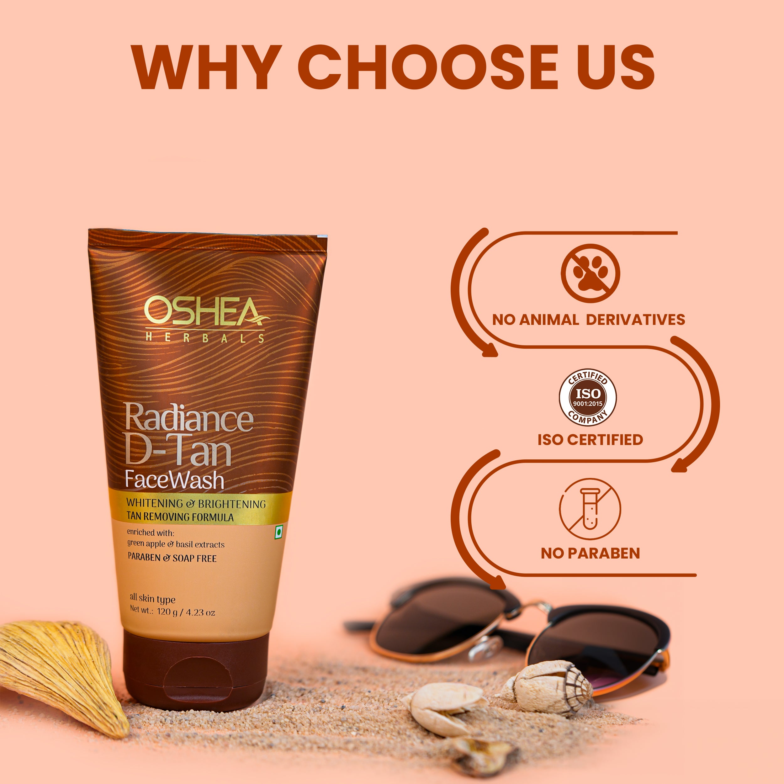 Why Choose Us Radiance D-Tan Face Wash Oshea Herbals