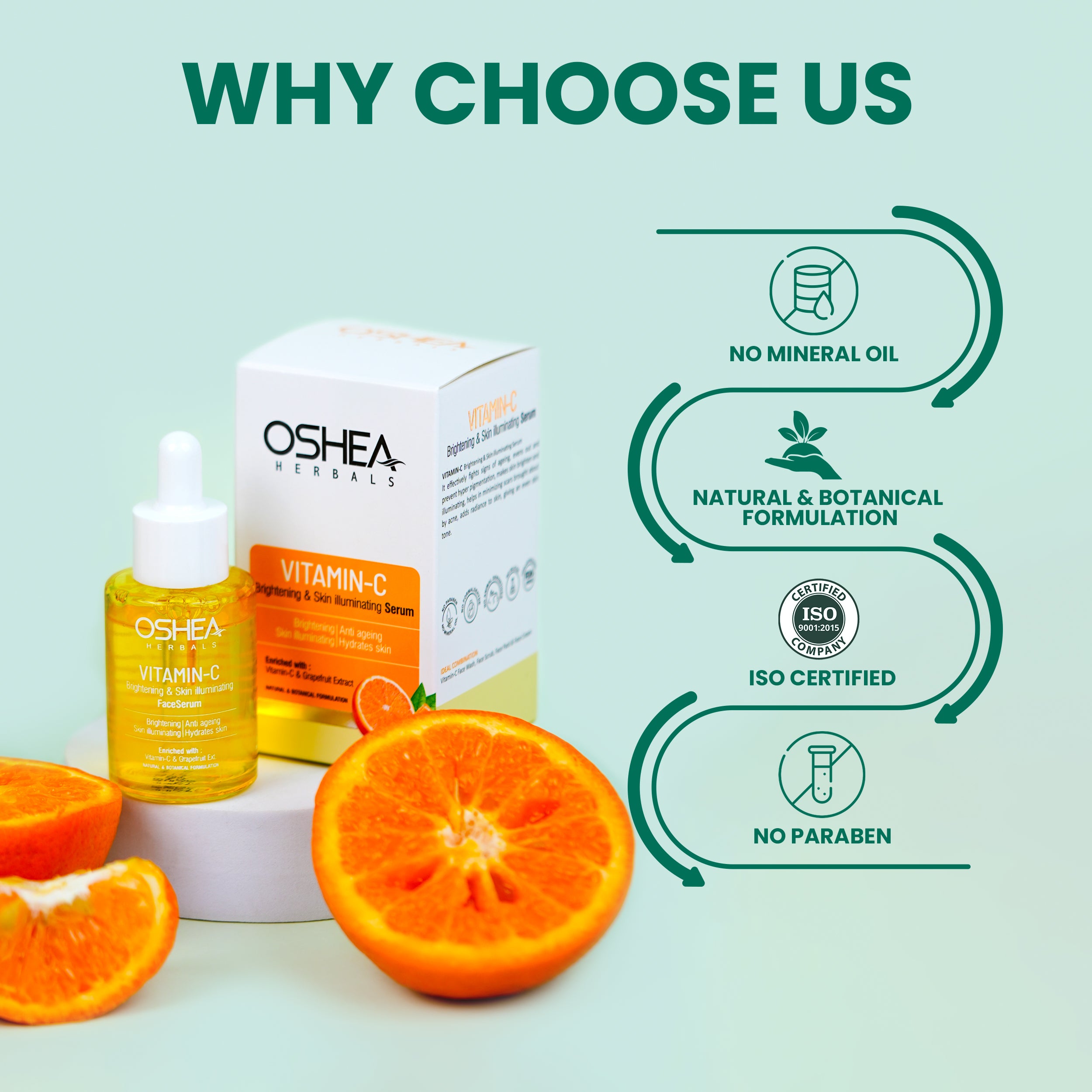 Why choose us Vitamin C Brightening_Skin Illuminating Serum Oshea HERBALS