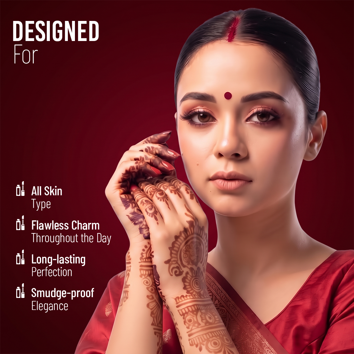Mystic Sindoor (Liquid) Maroon - Oshea Herbals