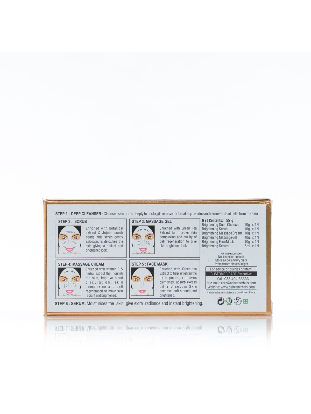 Back side of Brightening Facial Kit
