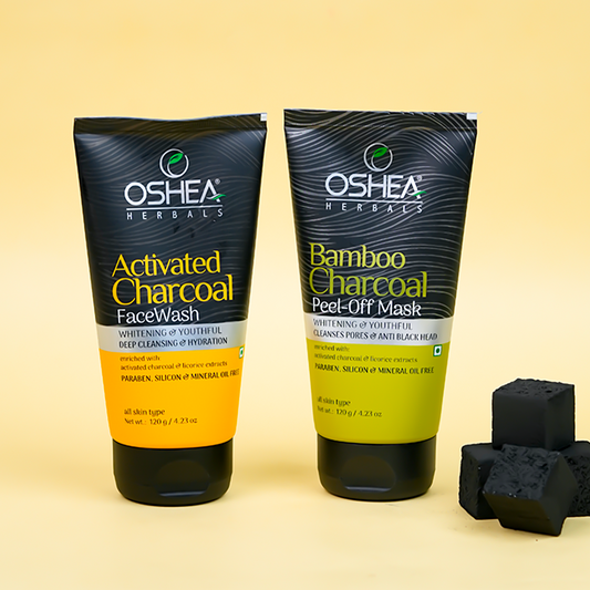 Activated Charcoal Face Wash +Bamboo Charcoal Peel Off Mask Combo - Oshea Herbals