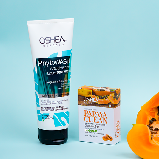 Aqua Marine Body wash + Papaya Bar Combo - Oshea Herbals