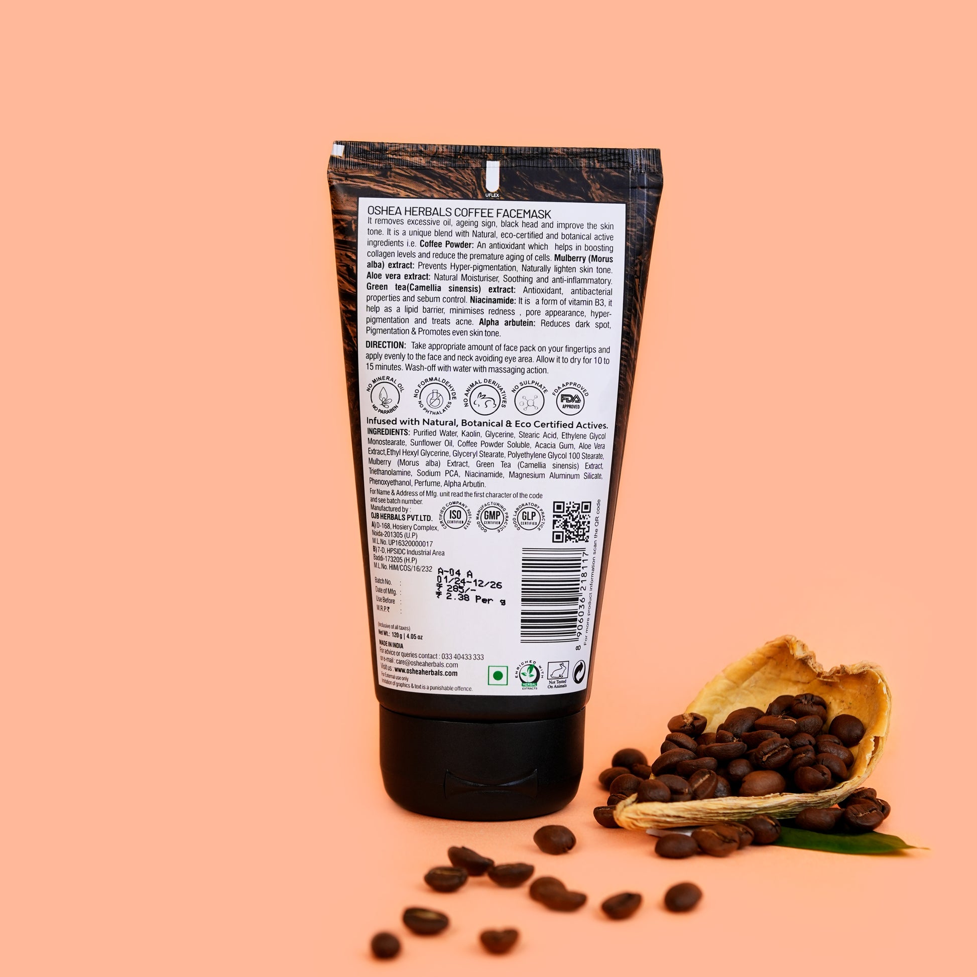 Back Cafeine-Pro Face Mask Oshea Herbals