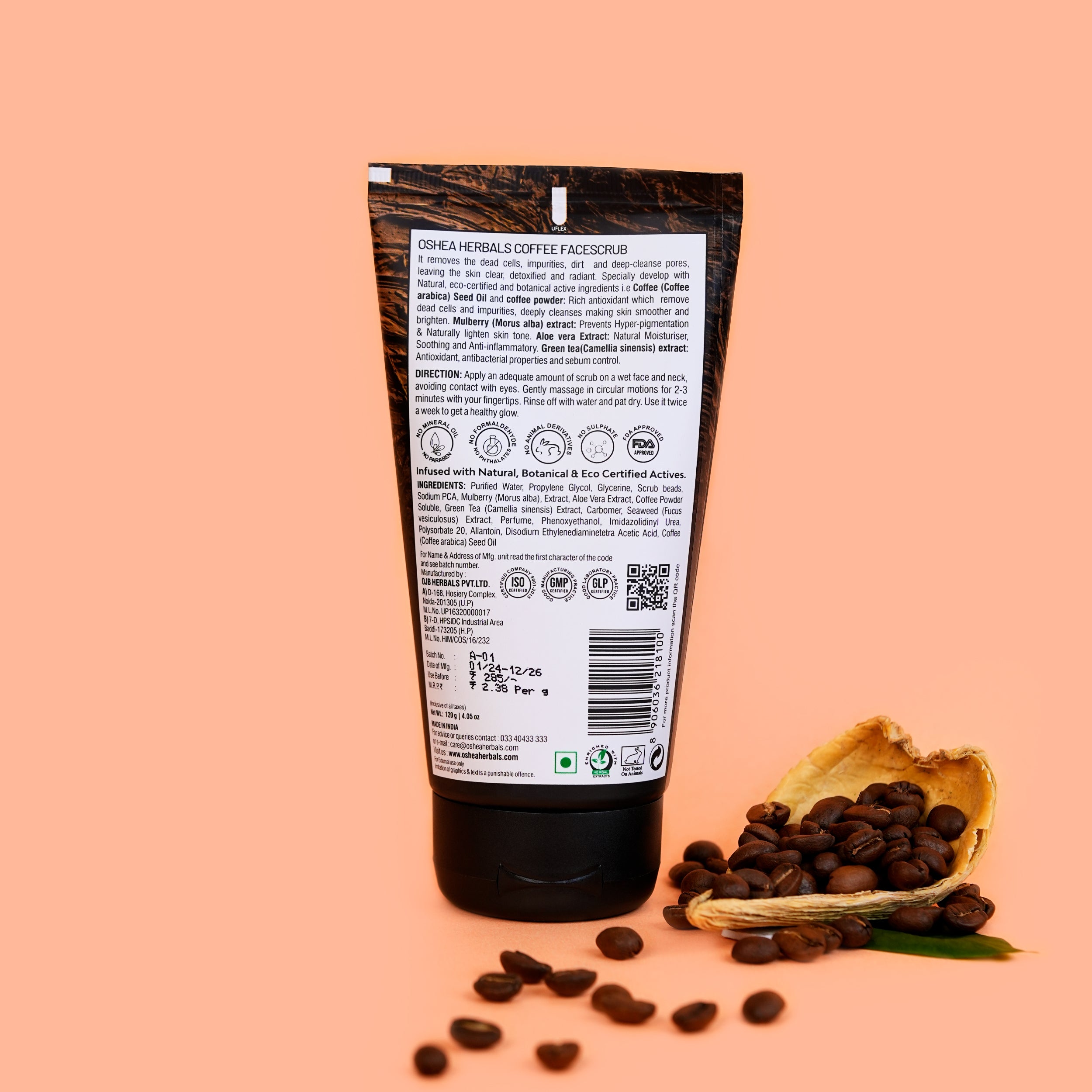 Back Cafeine-Pro Face Scrub Oshea Herbals