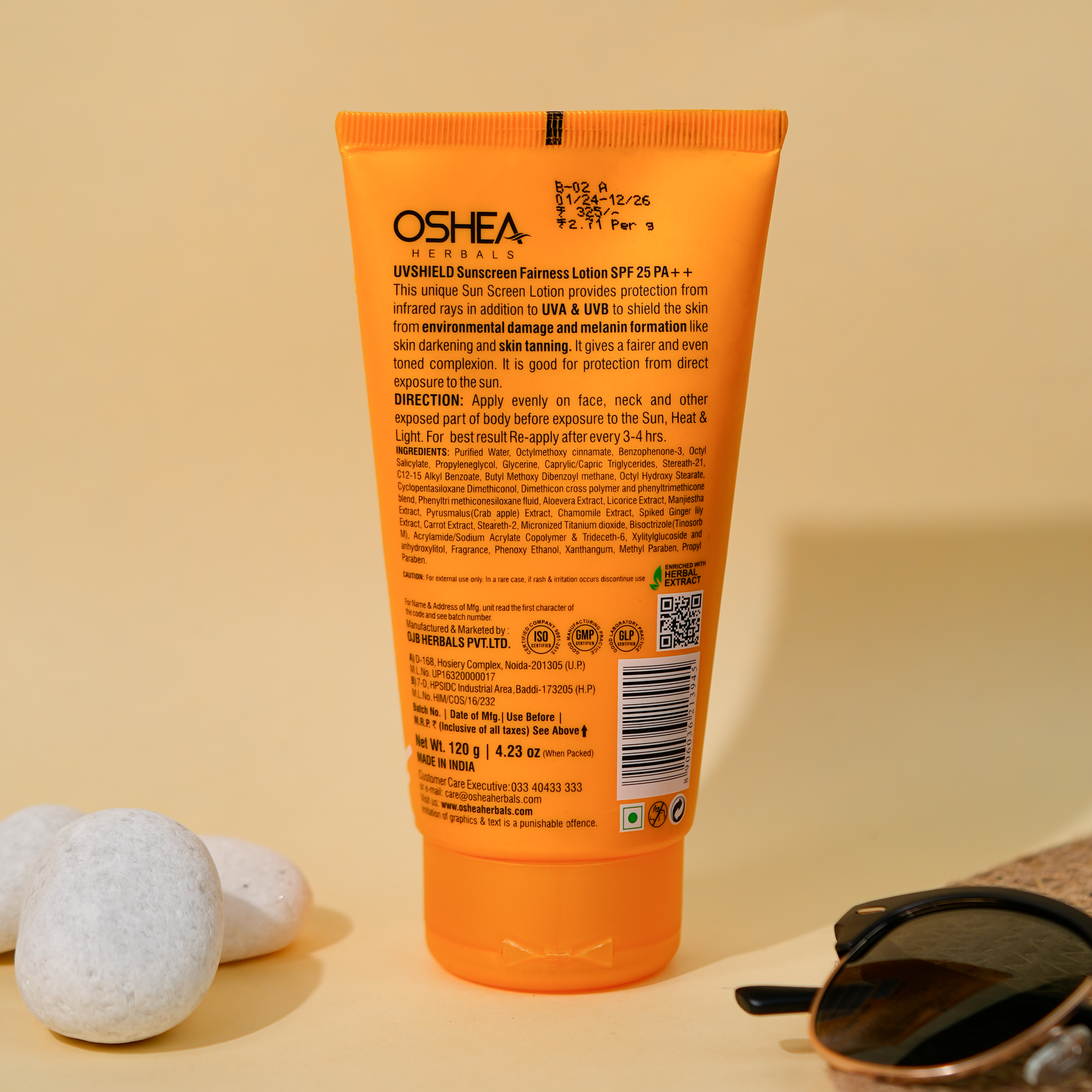 Back Uv Shield Sunscreen Fairness Lotion SPF25PA_Oshea Herbals