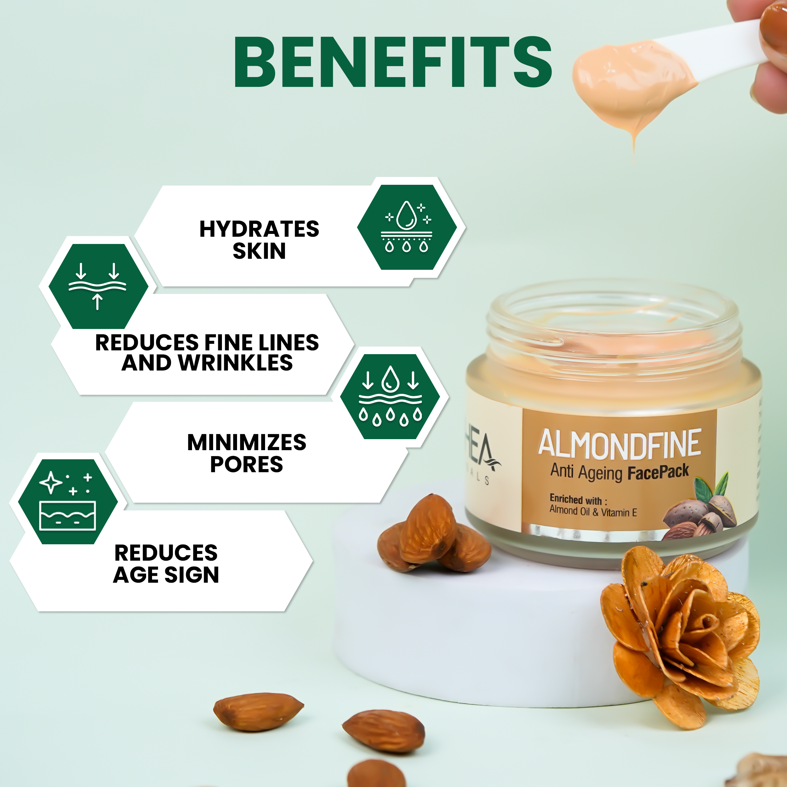 Benefits Almondfine Anti-Ageing Facepack JAR Oshea Herbals