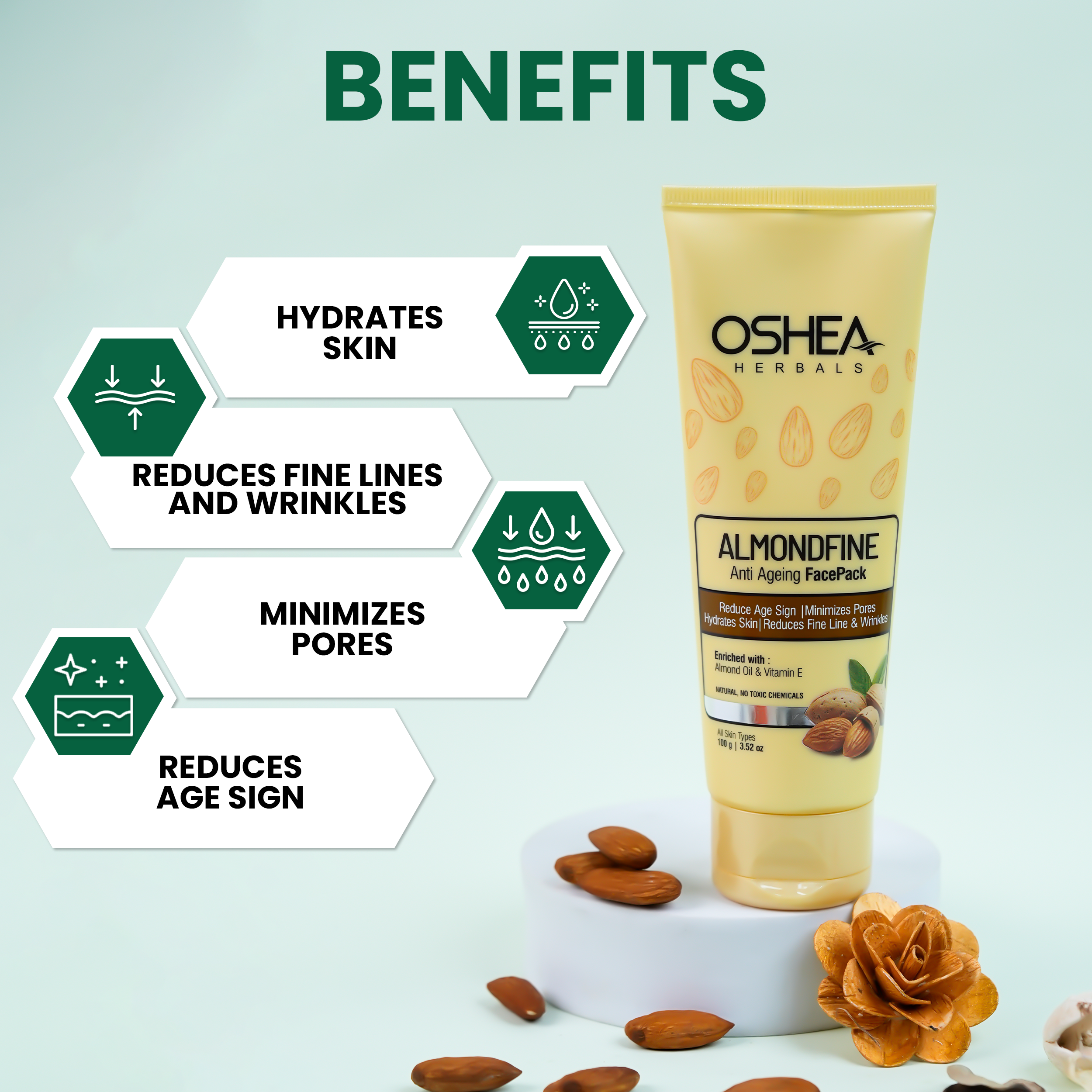Almondfine Anti-Ageing Facepack(Tube) - Oshea Herbals