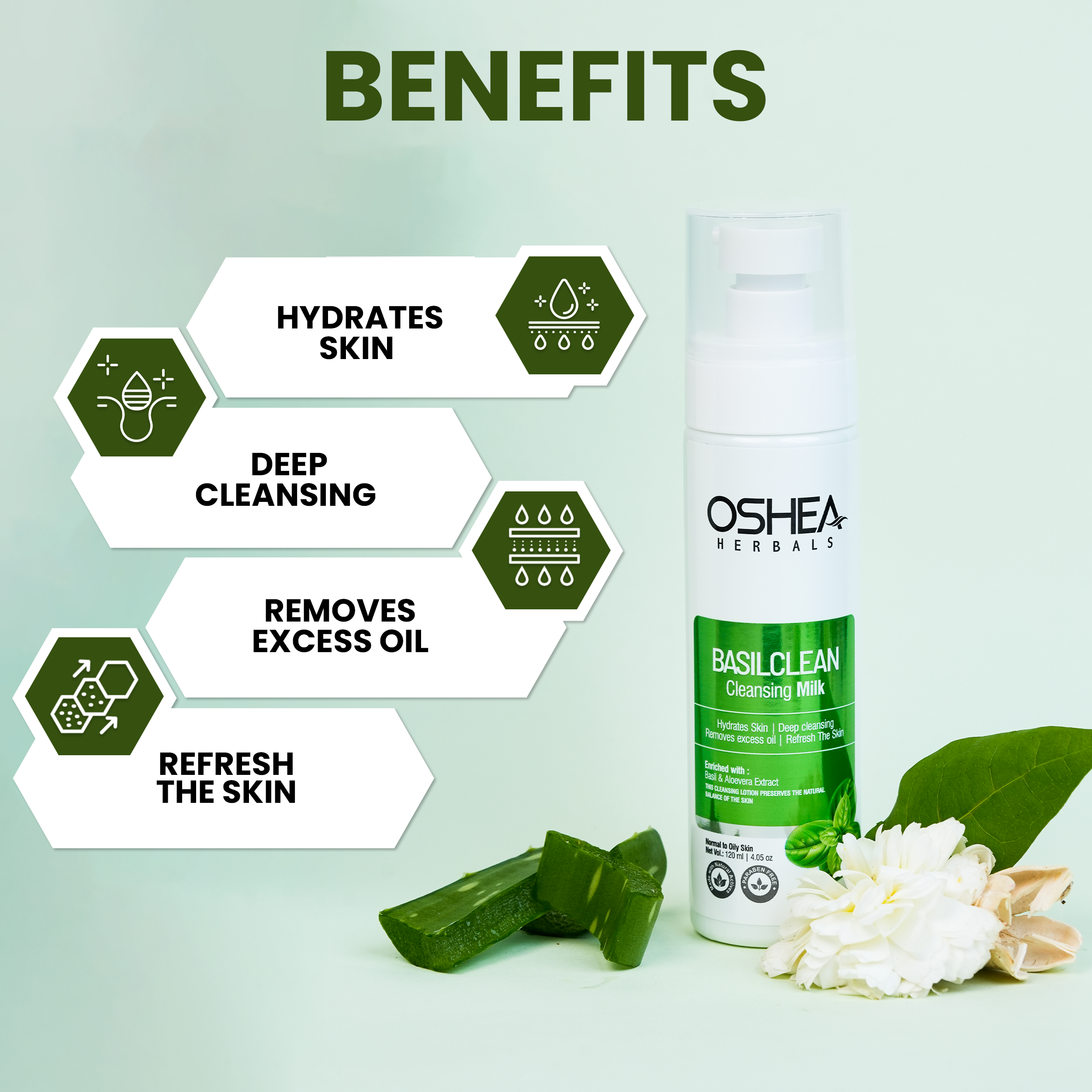  Benefits Basil clean Cleansing Milk Oshea Herbals