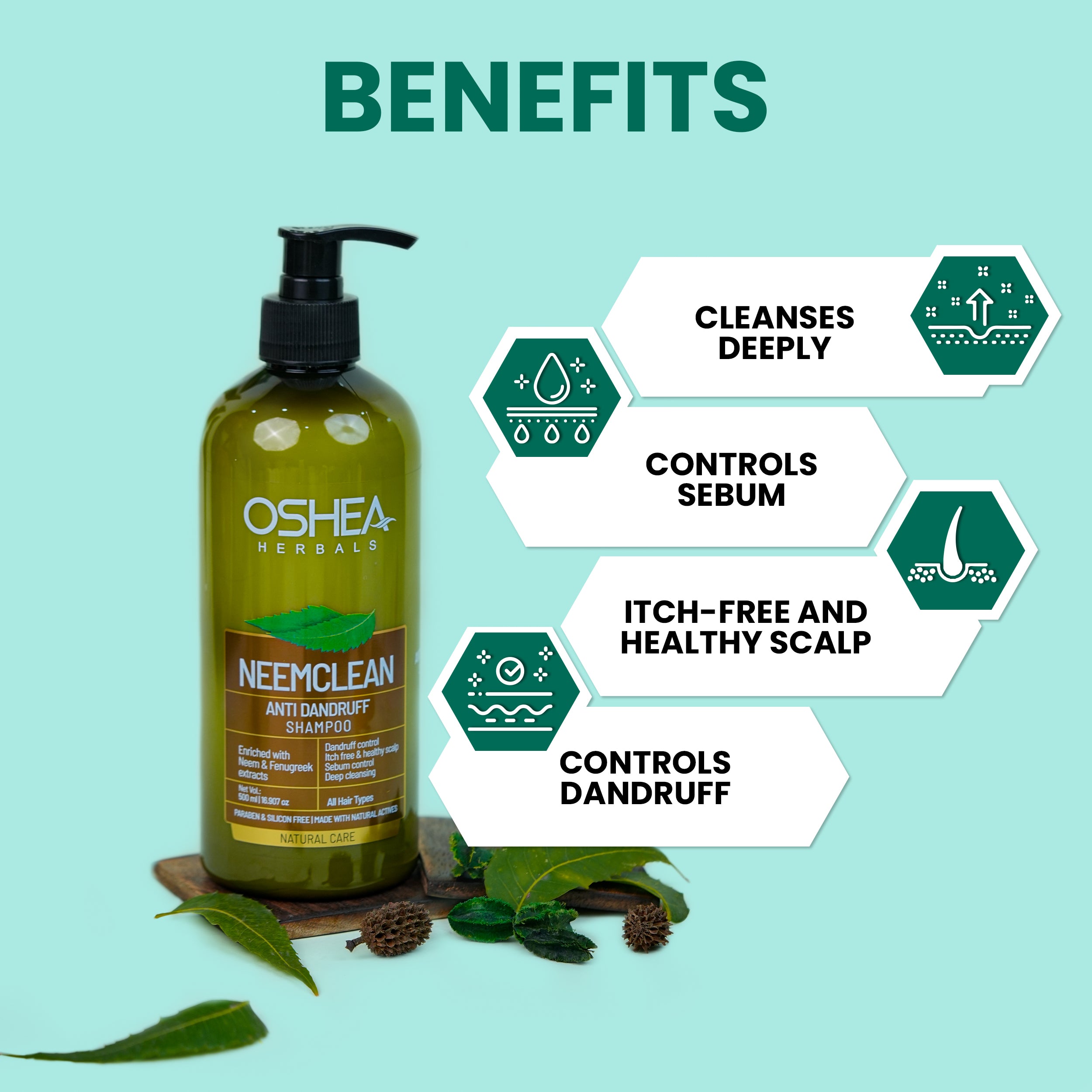 Benefits Neemclean Anti dandruff Shampoo Oshea Herbals