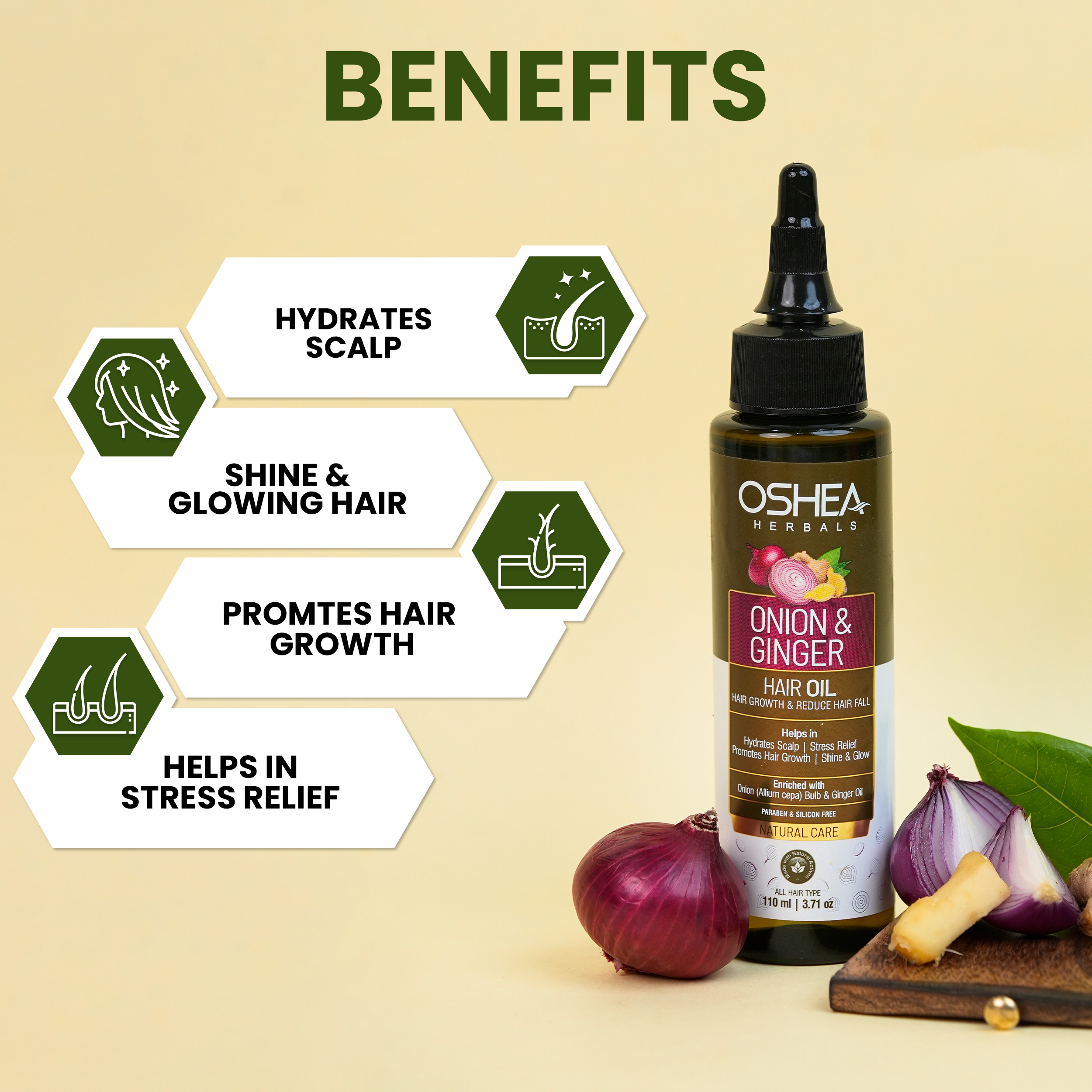 Benefits Onion And Ginger Hair Oil Oshea Herbals
