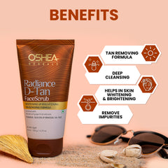 Benefits Radiance D-Tan Face Scrub Oshea Herbals