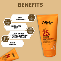 Benefits Uv Shield Sunscreen Fairness Lotion SPF25PA_Oshea Herbals