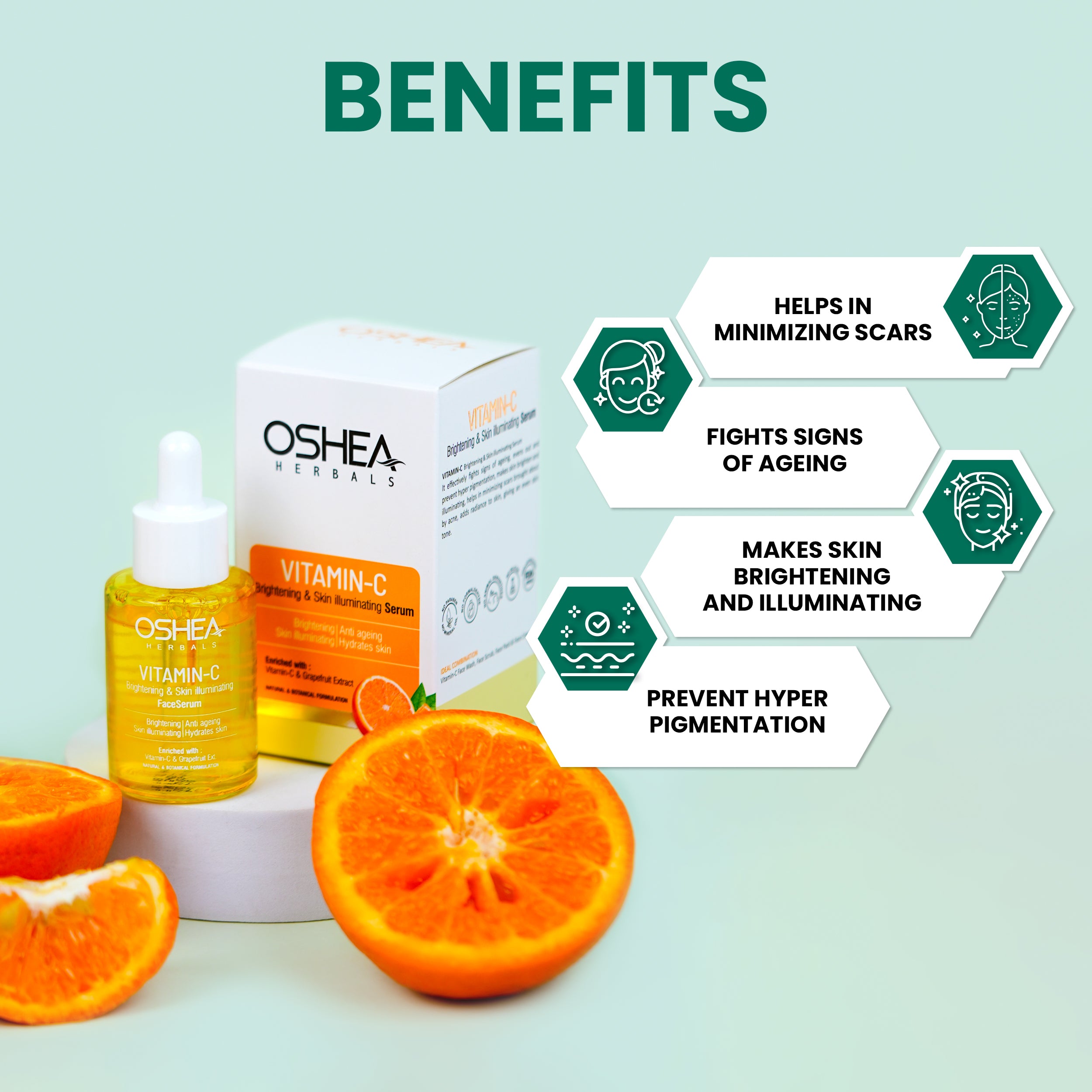 Benefits Vitamin C Brightening_Skin Illuminating Serum Oshea HERBALS