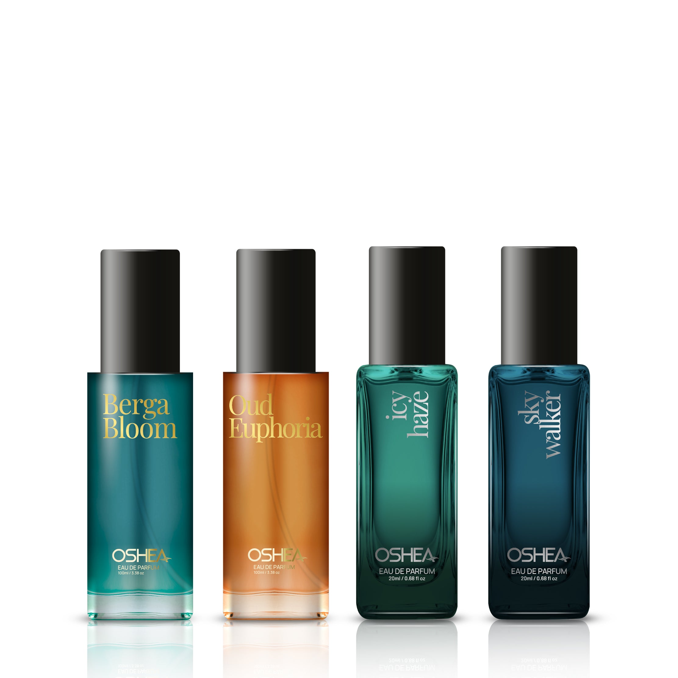 Oshea EAU DE PERFUME COMBO PACK - UNISEX 20MLX4 (Berga Bloom/Oud Euphoria/Icy Haze/Sky Walker)