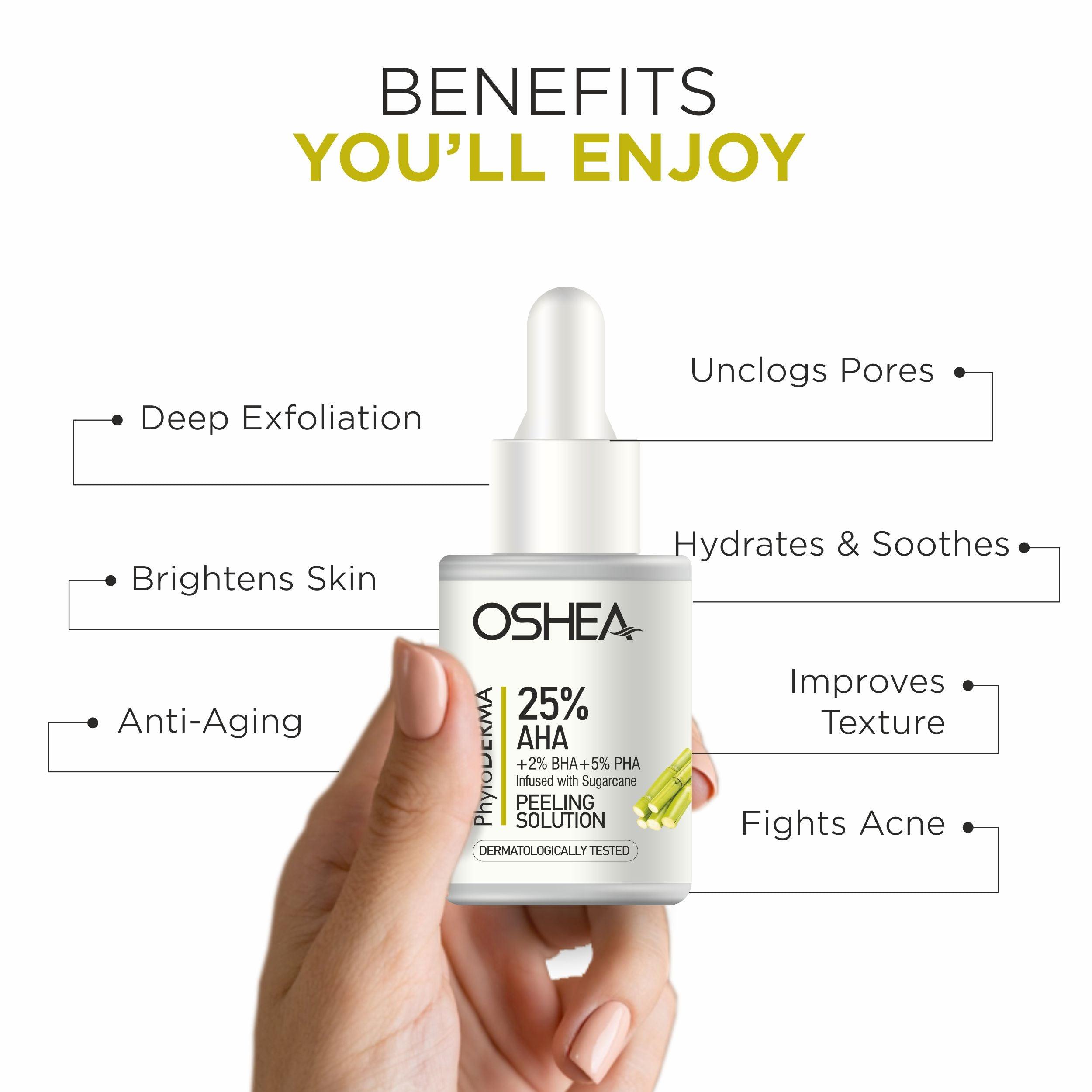 Face Peeling Solution - 25% AHA + 2% BHA + 5% PHA infused with sugarcane