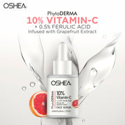 10% Vitamin C + 0.5% Ferulic Acid Infused with Grapefruit Face Serum - Oshea Herbals