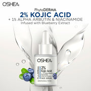 Face Serum - 2% Kojic Acid + 1% Alpha Arbutin & Niacinamide infused with Blueberry