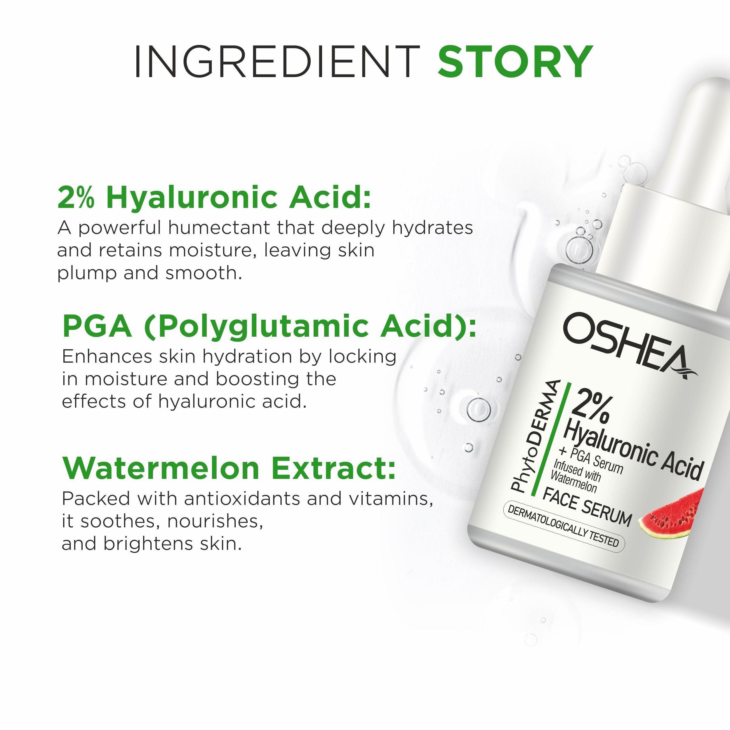 Face Serum - 2% Hyaluronic Acid + PGA Serum Infused with Watermelon