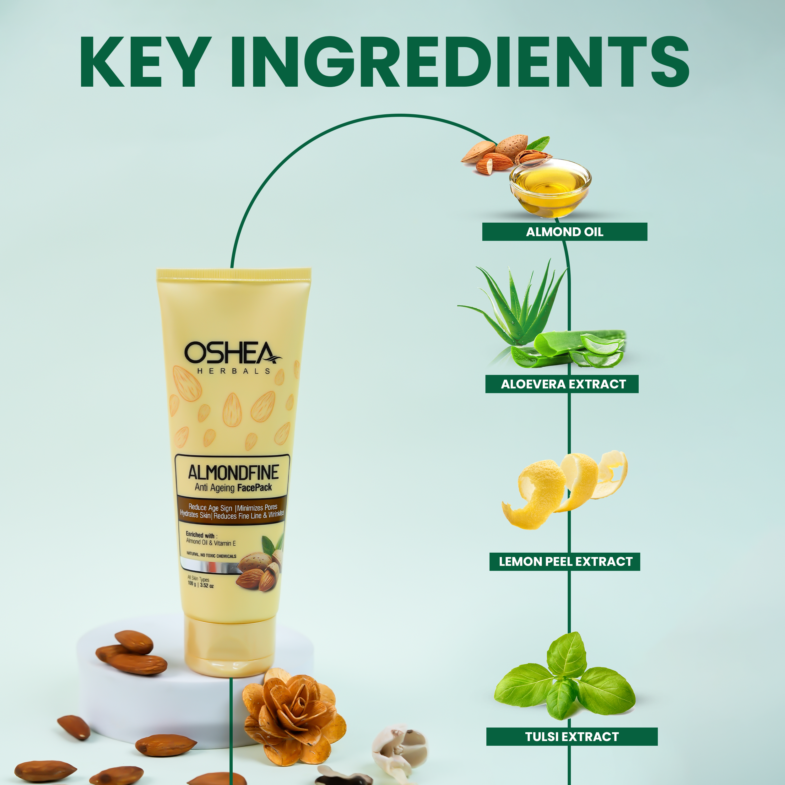 Almondfine Anti-Ageing Facepack(Tube) - Oshea Herbals