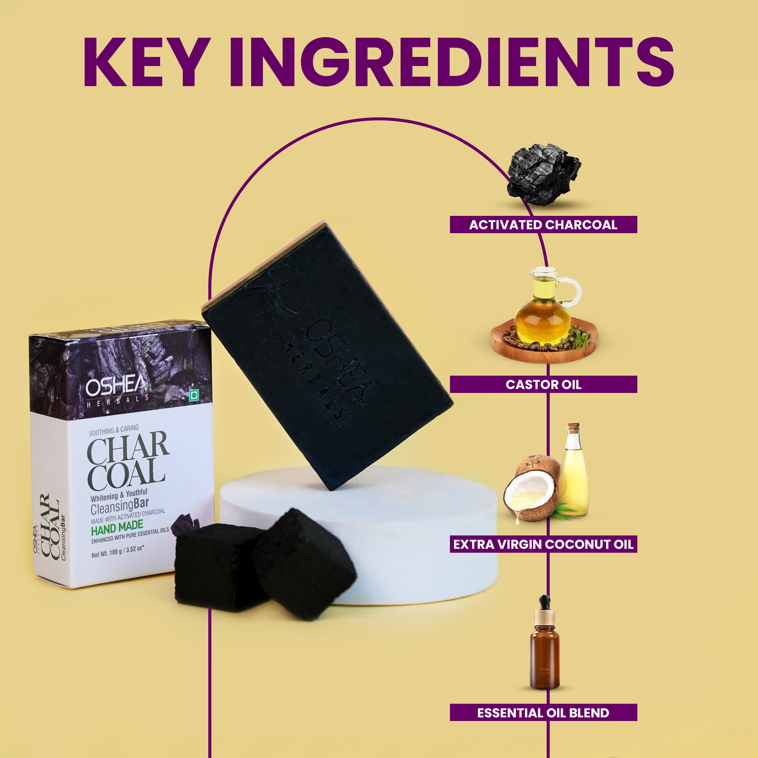 Key Ingredients Charcoal Cleansing Bar Oshea Herbals