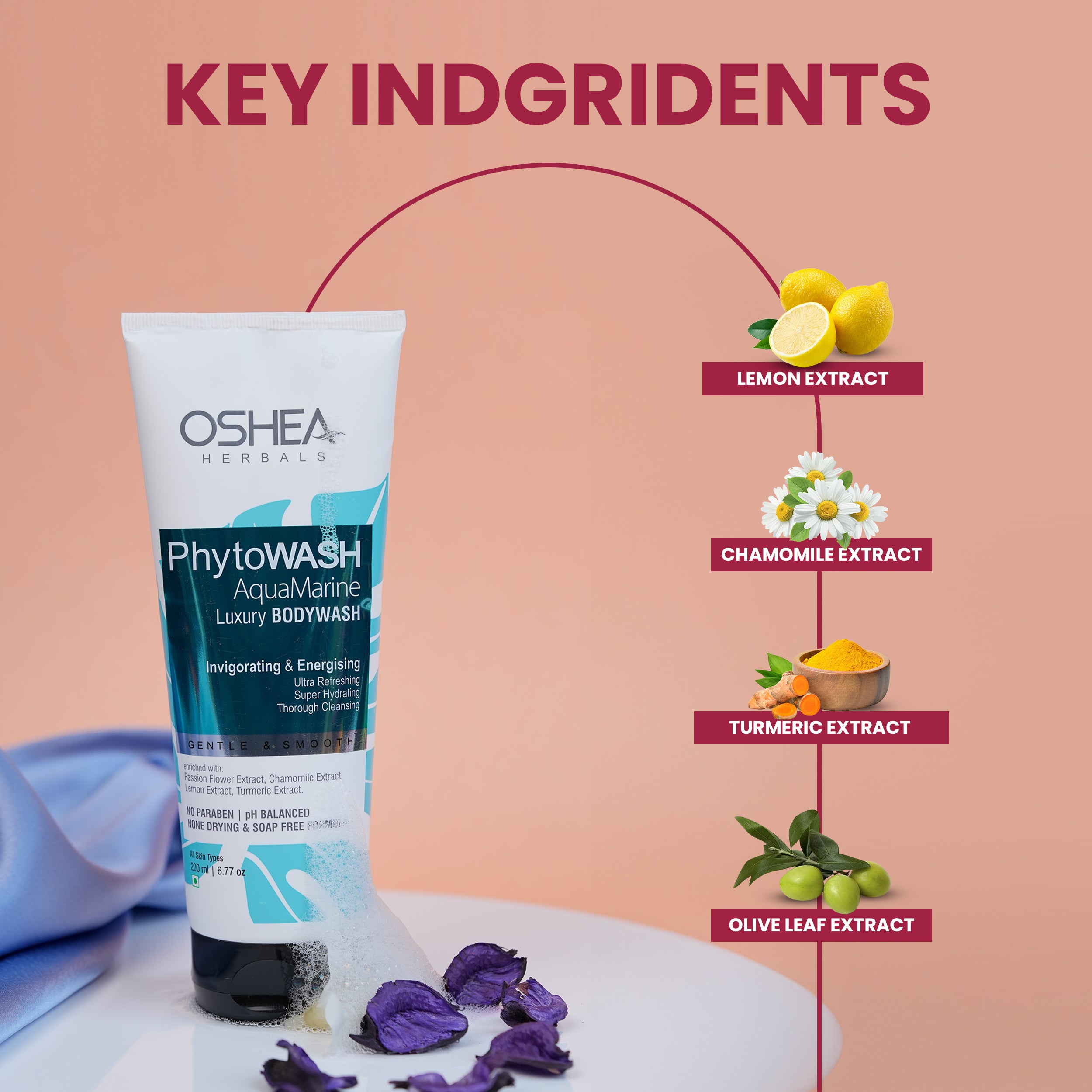 Key Ingredients Phytowash Aqua Marine Luxury Body wash Oshea Herbals