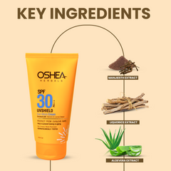 Key ingredients UvShield Sun Block Cream SPF30PA Oshea Herbals