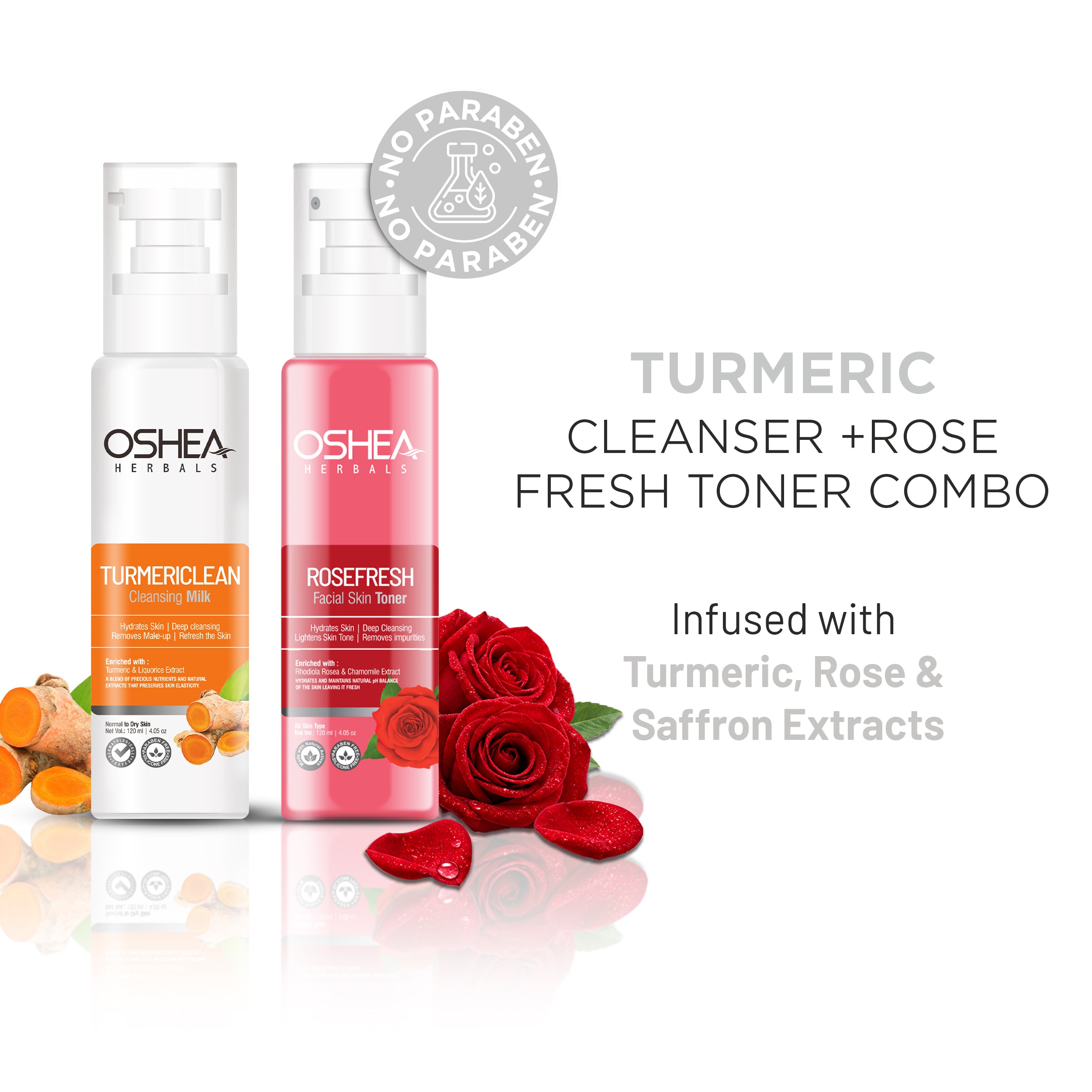 Turmeric Cleanser +Rose Fresh Toner Combo
