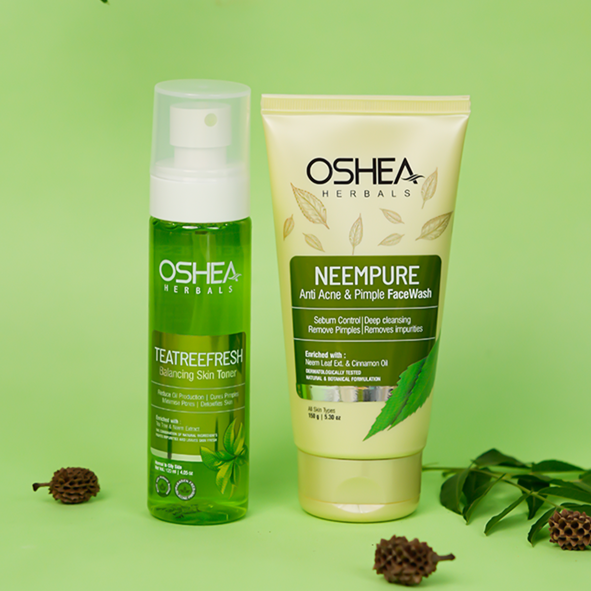 Neempure Anti Acne & Pimple Facewash + Tea tree Toner Combo
