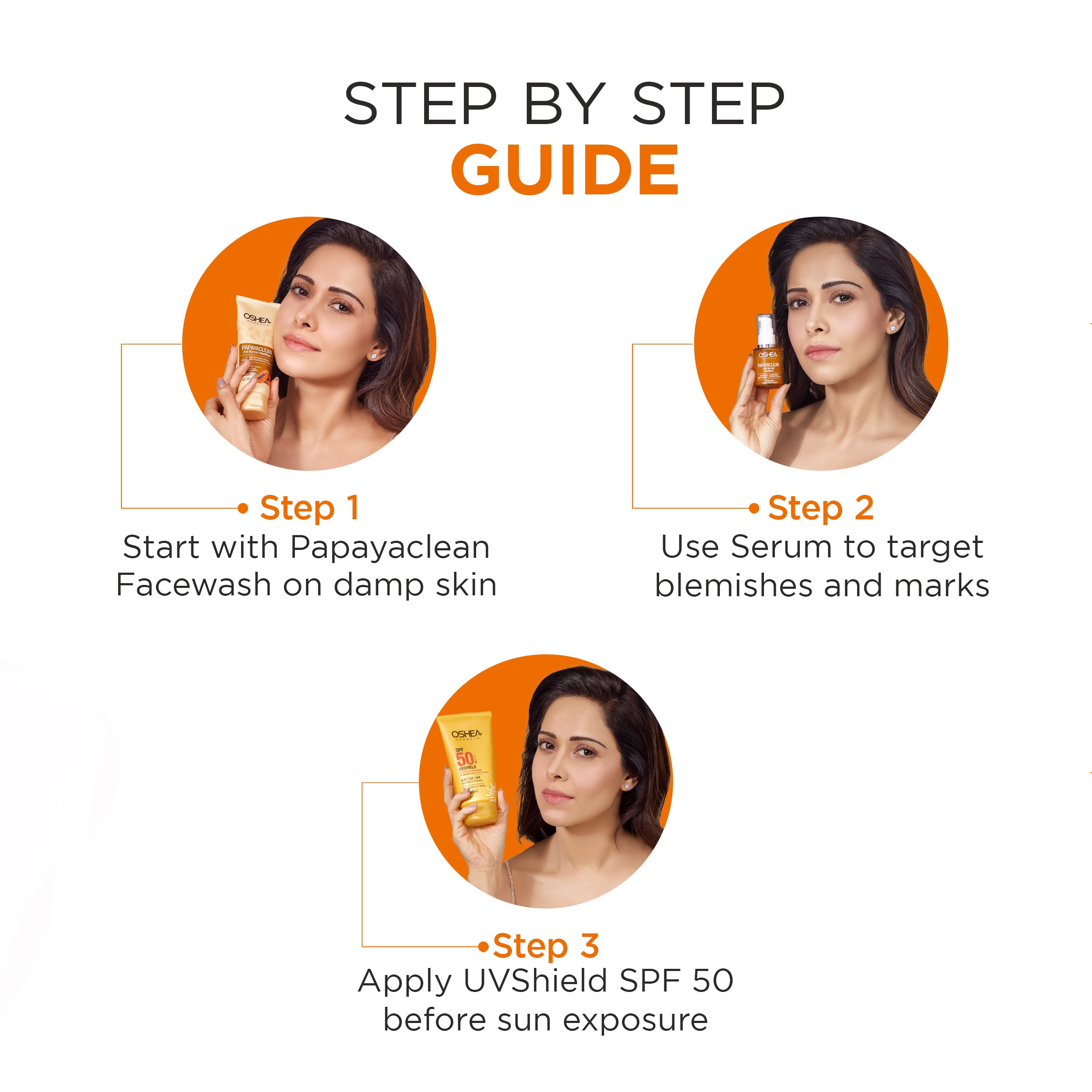 Nushrratt's Everyday Skincare Routine Combo - Cleanse, Treat & Protect (3-Step Daily Routine)