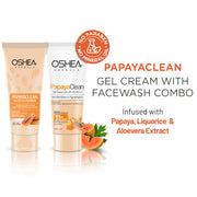 Oshea Herbals Papayaclean gel cream and facewash combo on a white background