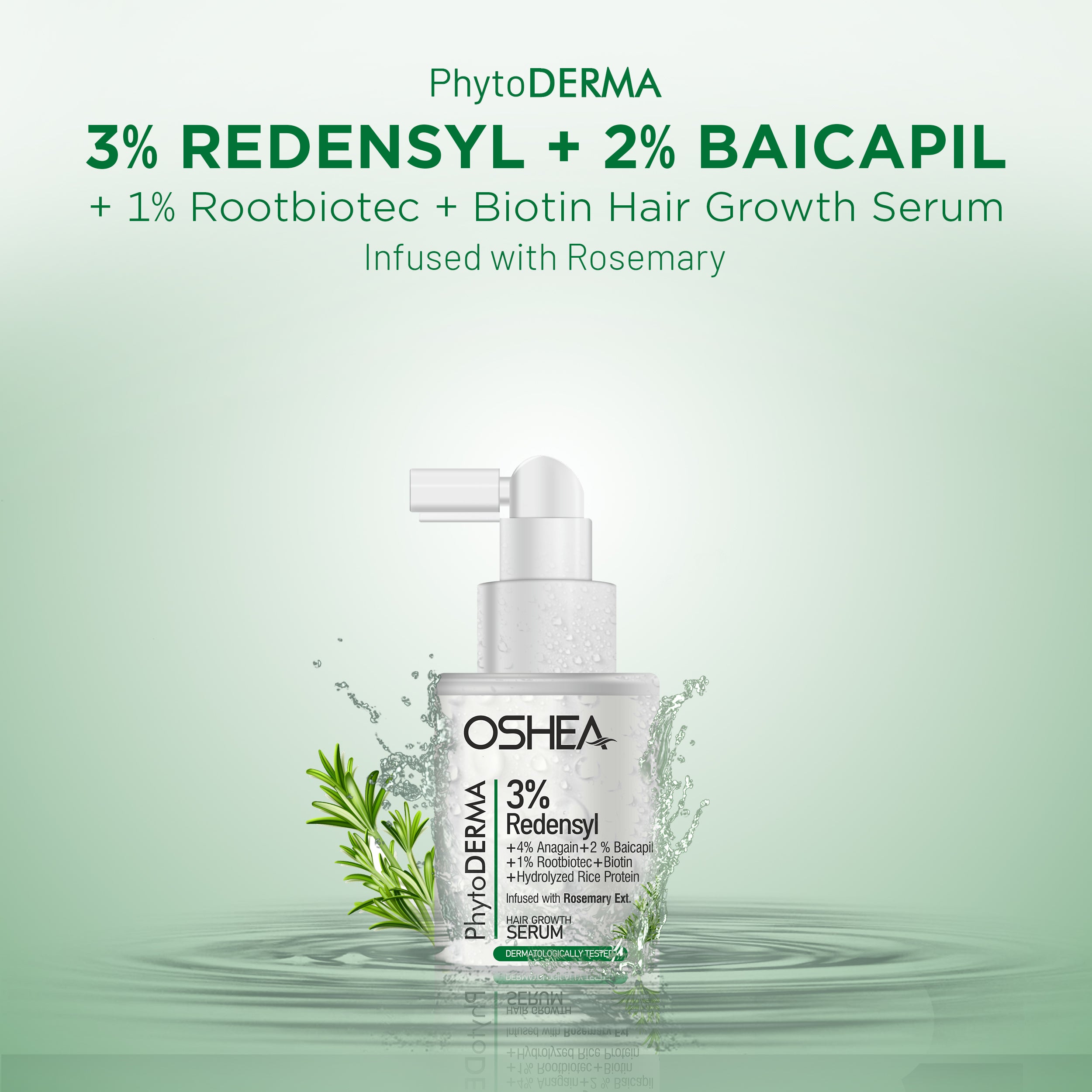 Hair Growth Serum - 3% Redensyl + 2% Baicapil + 1% Rootbiotec + Biotin + Hydrolyzed Rice Protein Infused with Rosemary
