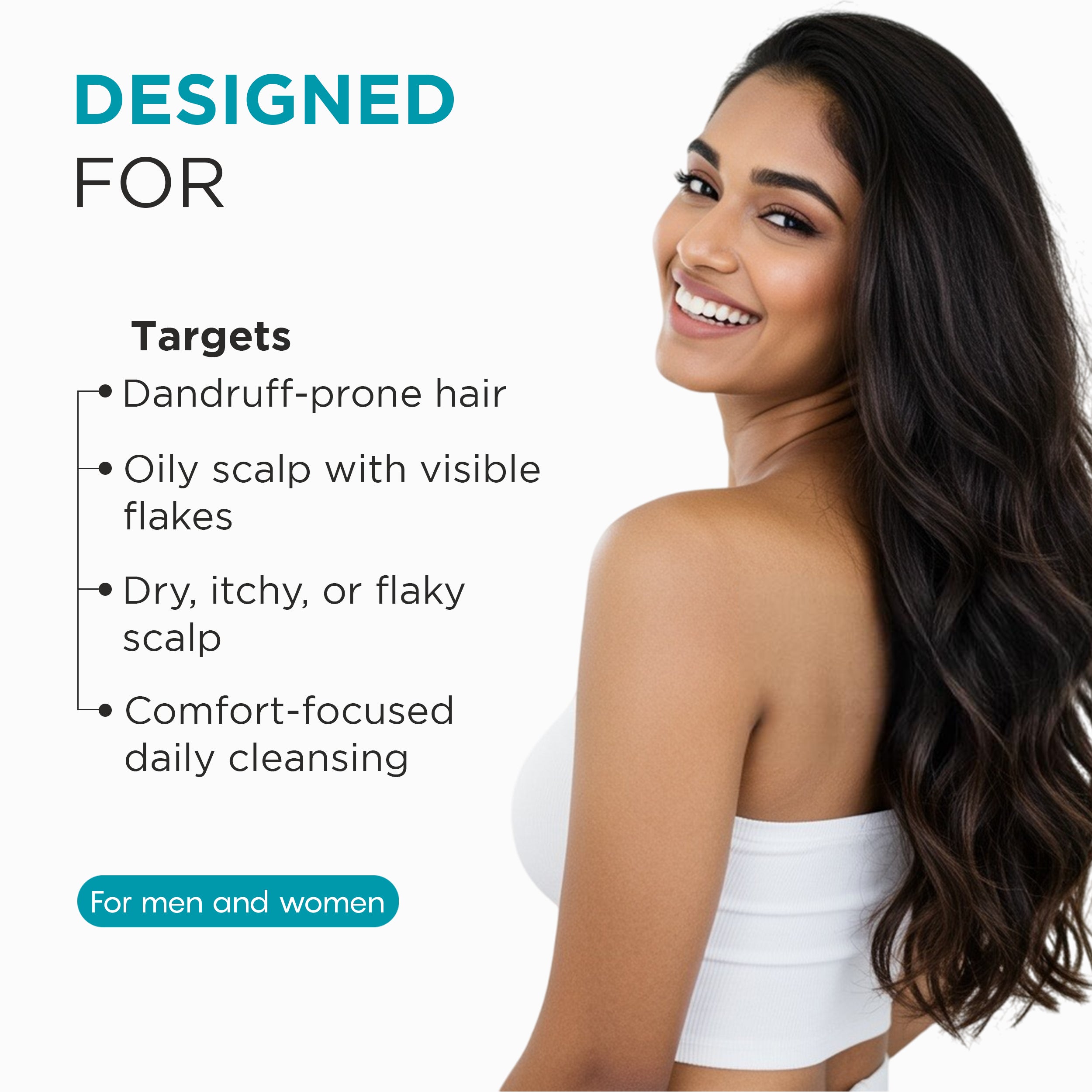 Anti - Dandruff Shampoo - 2% Salicylic Acid + 2% Fluidipure 8G C + 0.3% Piroctone Olamine + Pentavitin Infused with Probiotic