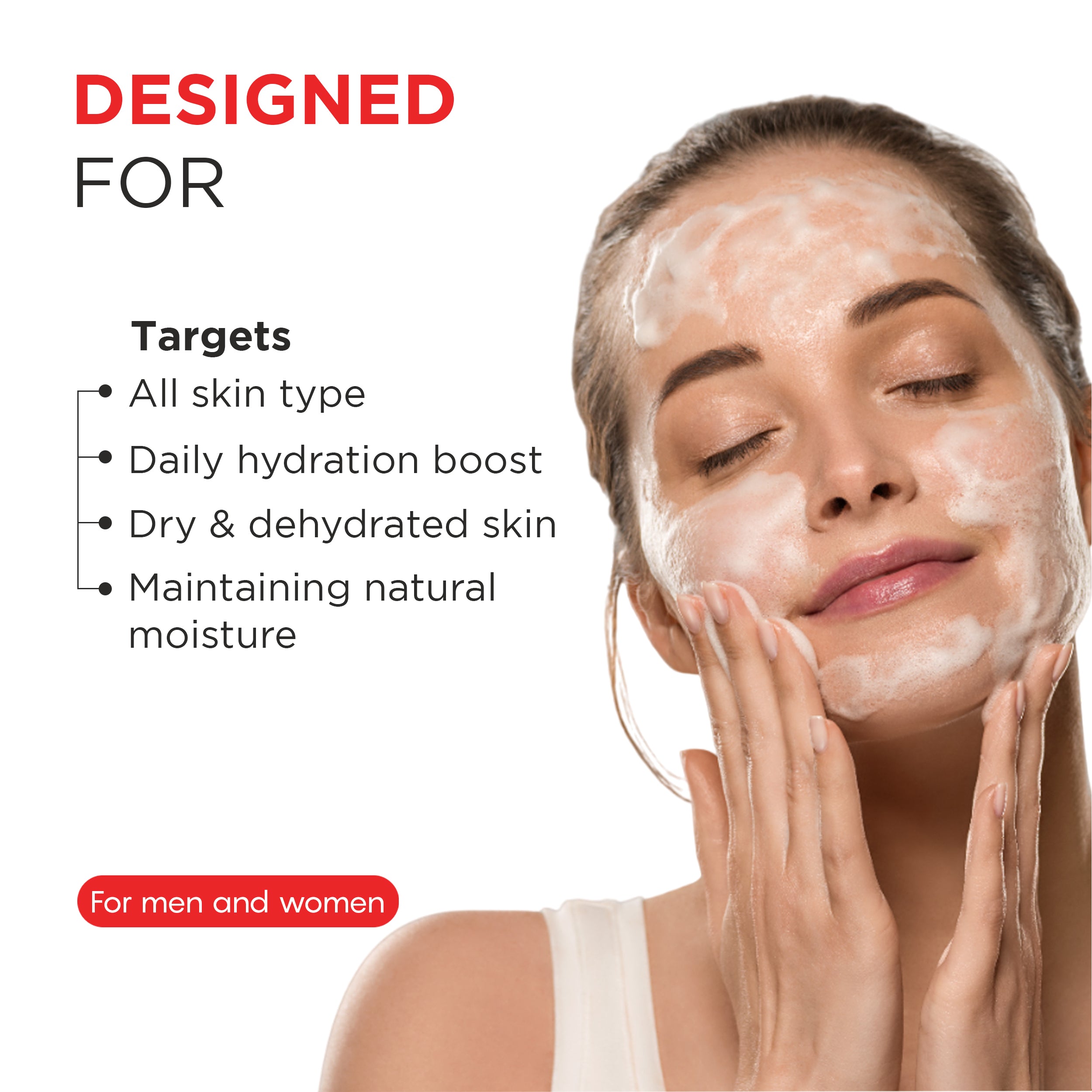 Facewash - 1% Hyaluronic Acid + 0.5% Pentavitin + PGA infused with Watermelon