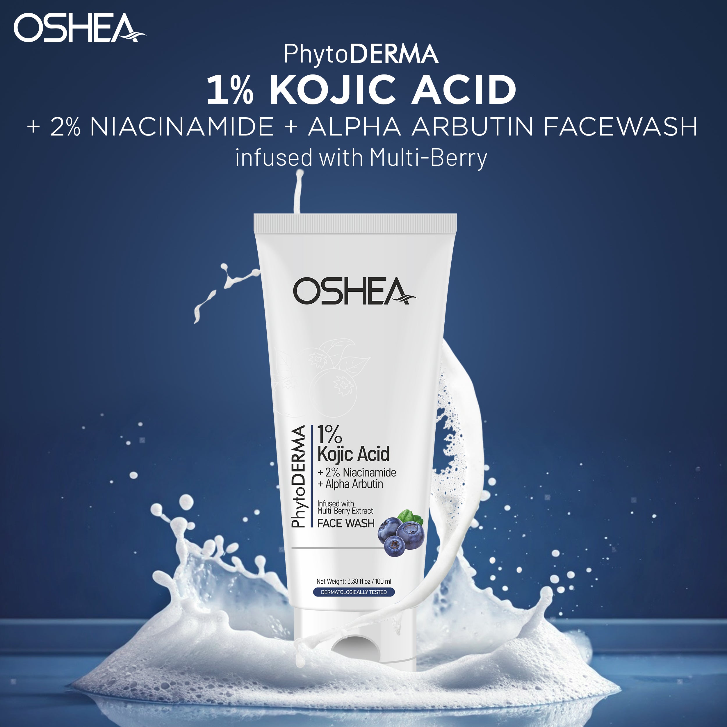 Facewash - 1% Kojic Acid + 2% Niacinamide + Alpha Arbutin infused with Multi-Berry