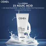 PhytoDERMA 1% Kojic Acid + 2% Niacinamide + Alpha Arbutin Facewash infused with Multi-Berry