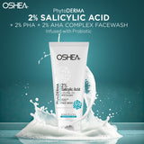 PhytoDERMA 2% Salicylic Acid + 2% PHA + 2% AHA Complex Facewash Infused with Probiotic