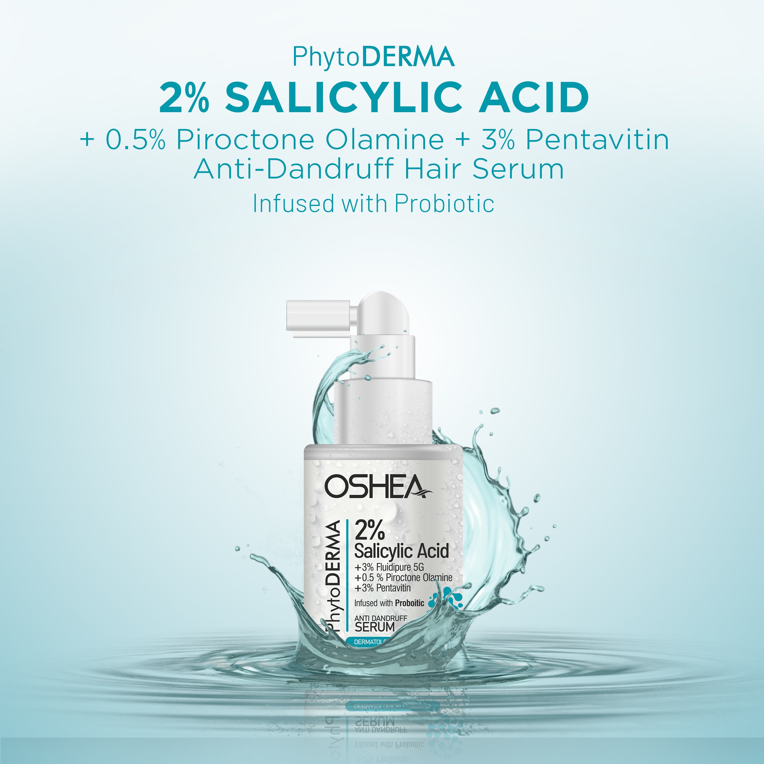 Anti-Dandruff Hair Serum - 2% Salicylic Acid + 3% Fluidipure 5G + 0.5% Piroctone Olamine + 3% Pentavitin Infused with Probiotic