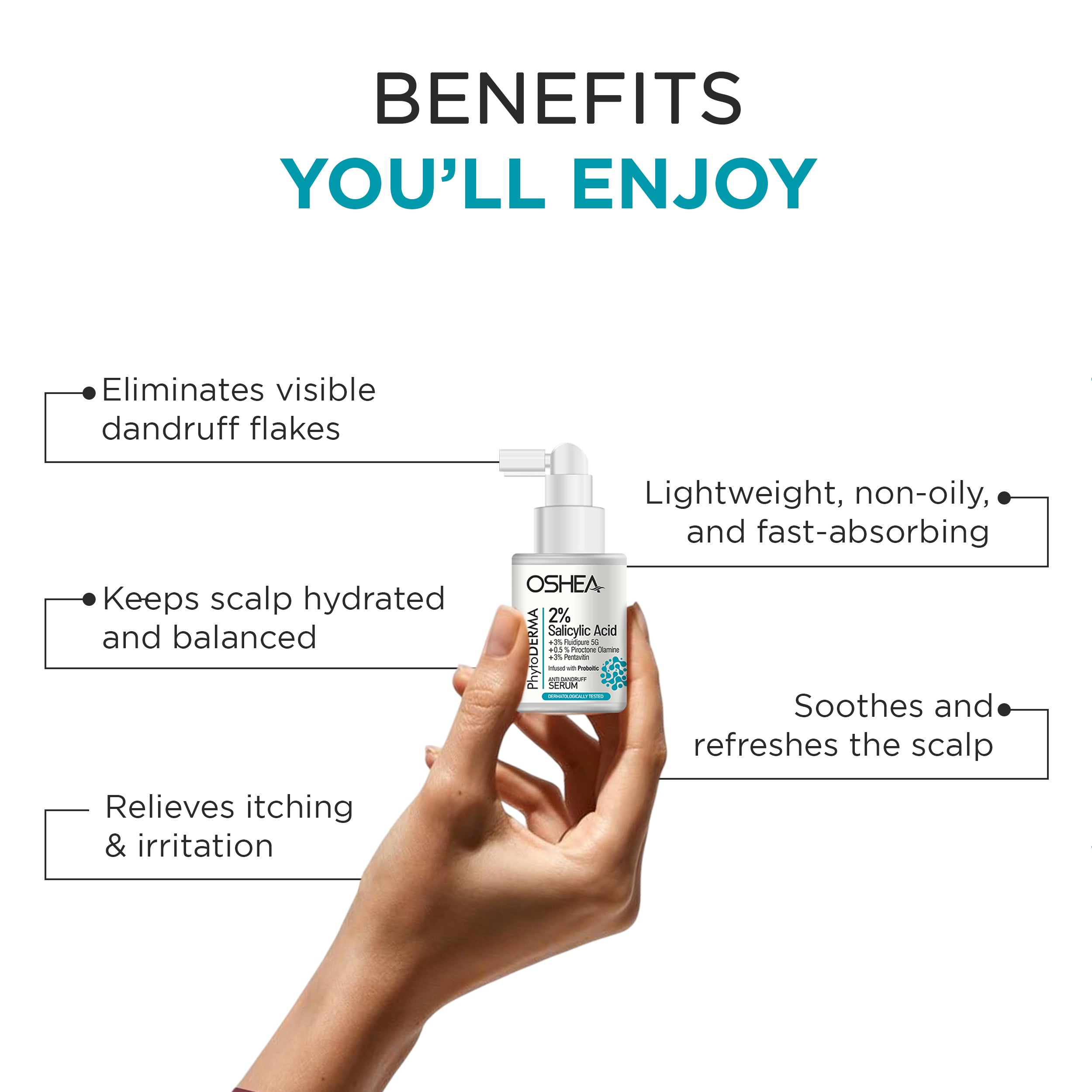 Anti-Dandruff Hair Serum with Salicylic Acid & Infused with Probiotic