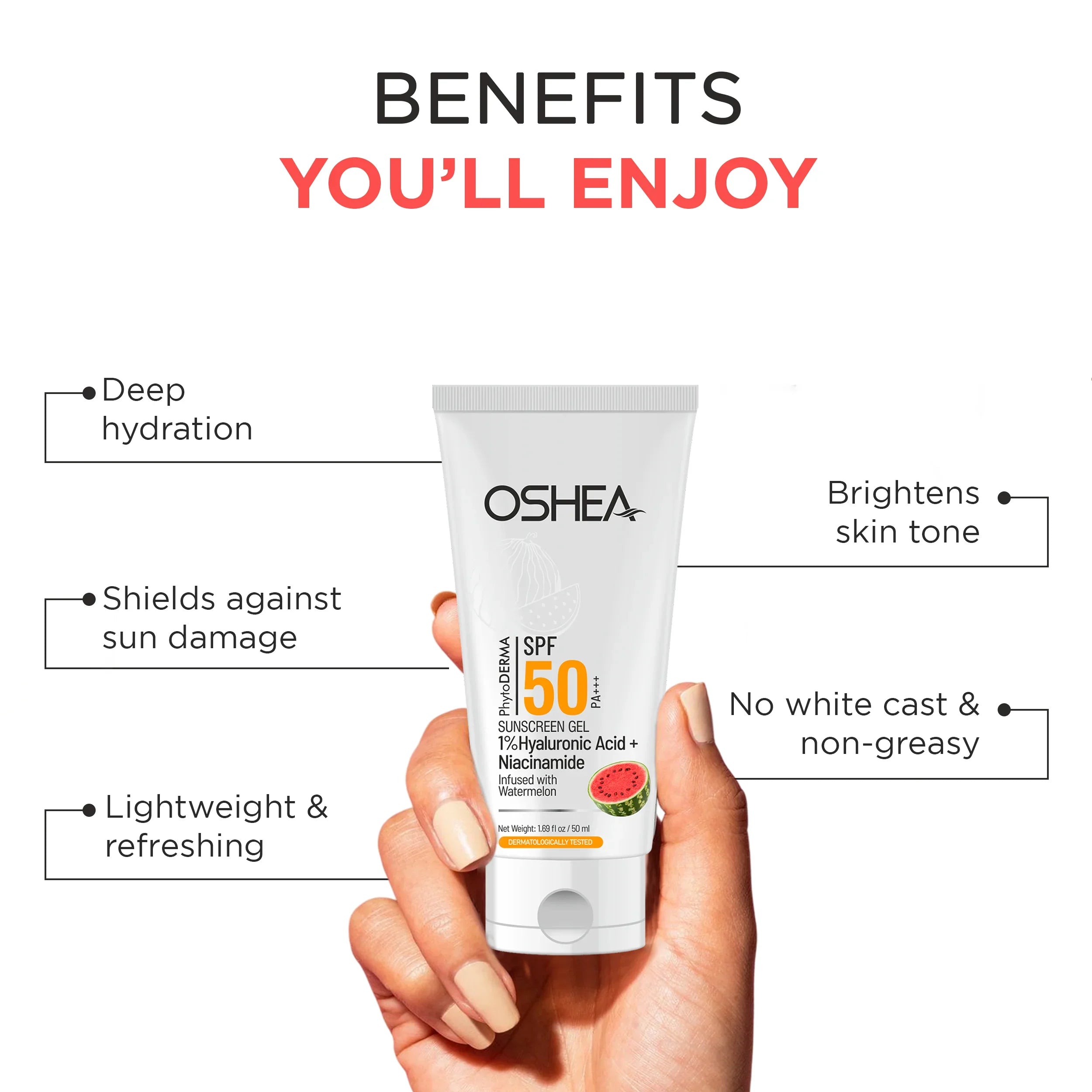 Sunscreen Gel - 1% Hyaluronic Acid SPF-50 PA+++