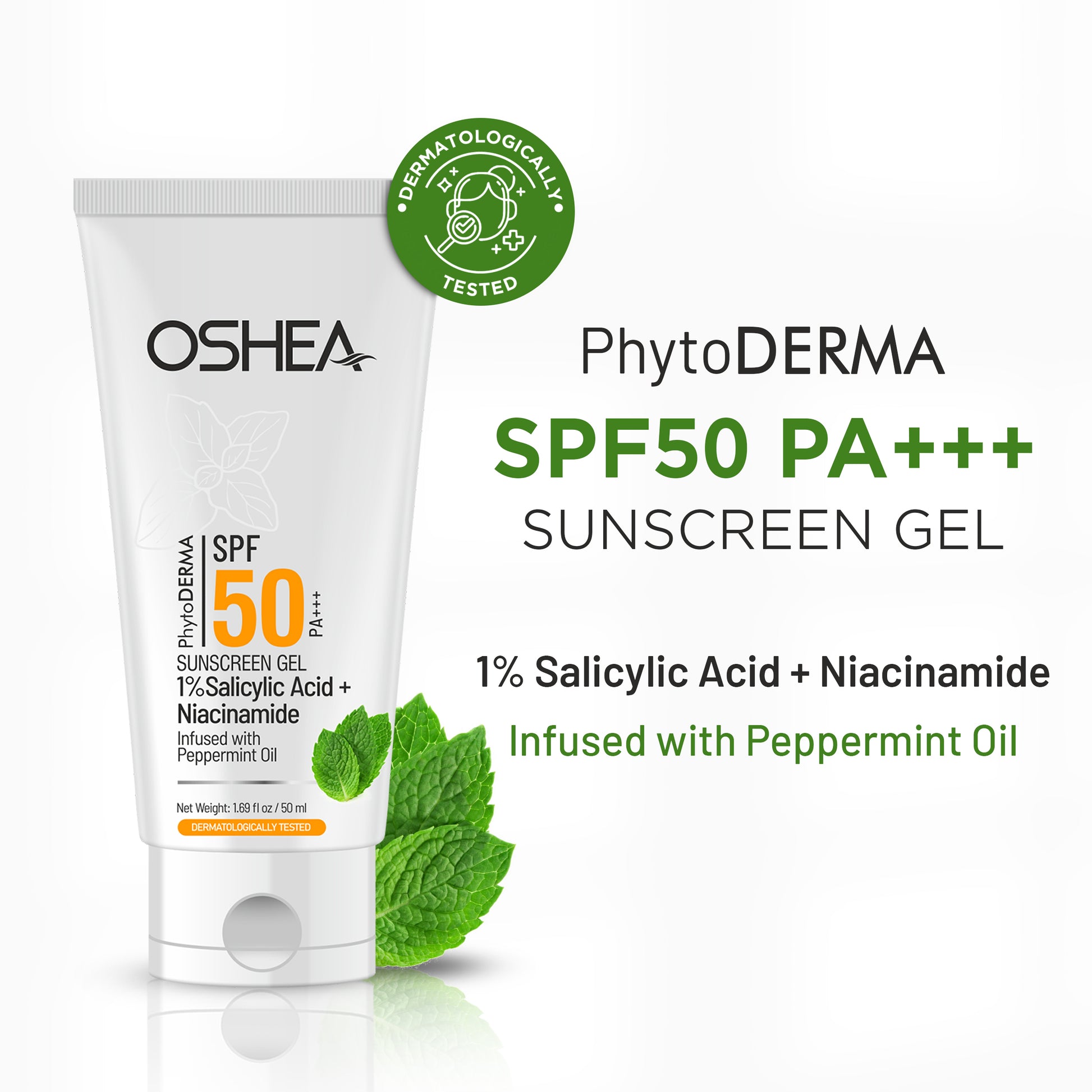 Salicylic Acid Sunscreen Gel SPF 50 for Oily and Acne Prone Skin - Oshea Herbals