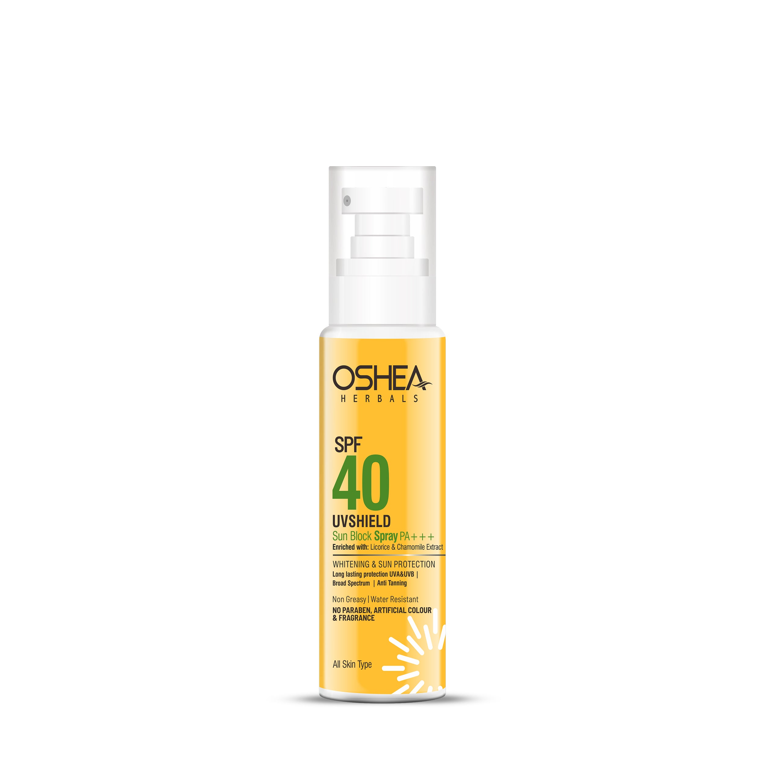 Uv Shield Sun Block Spray SPF 40 PA+++ - Oshea Herbals