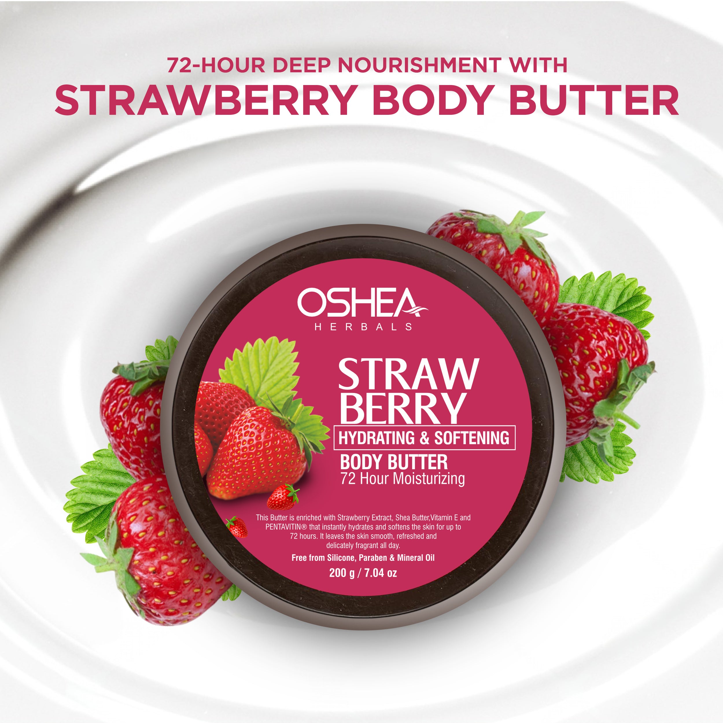 Strawberry Hydrating & Softening Body Butter 72 Hour Moisturizing