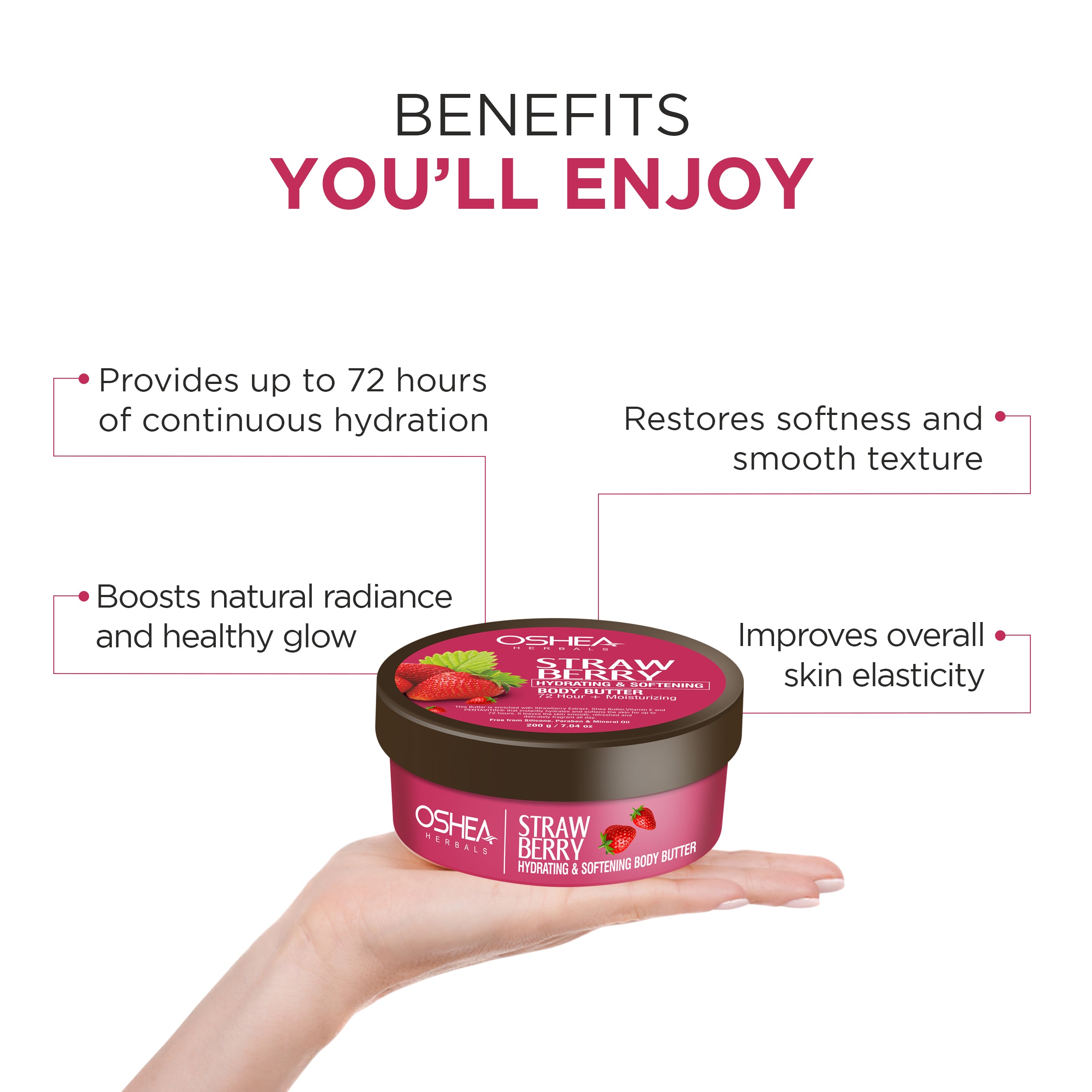 Strawberry Hydrating & Softening Body Butter 72 Hour Moisturizing